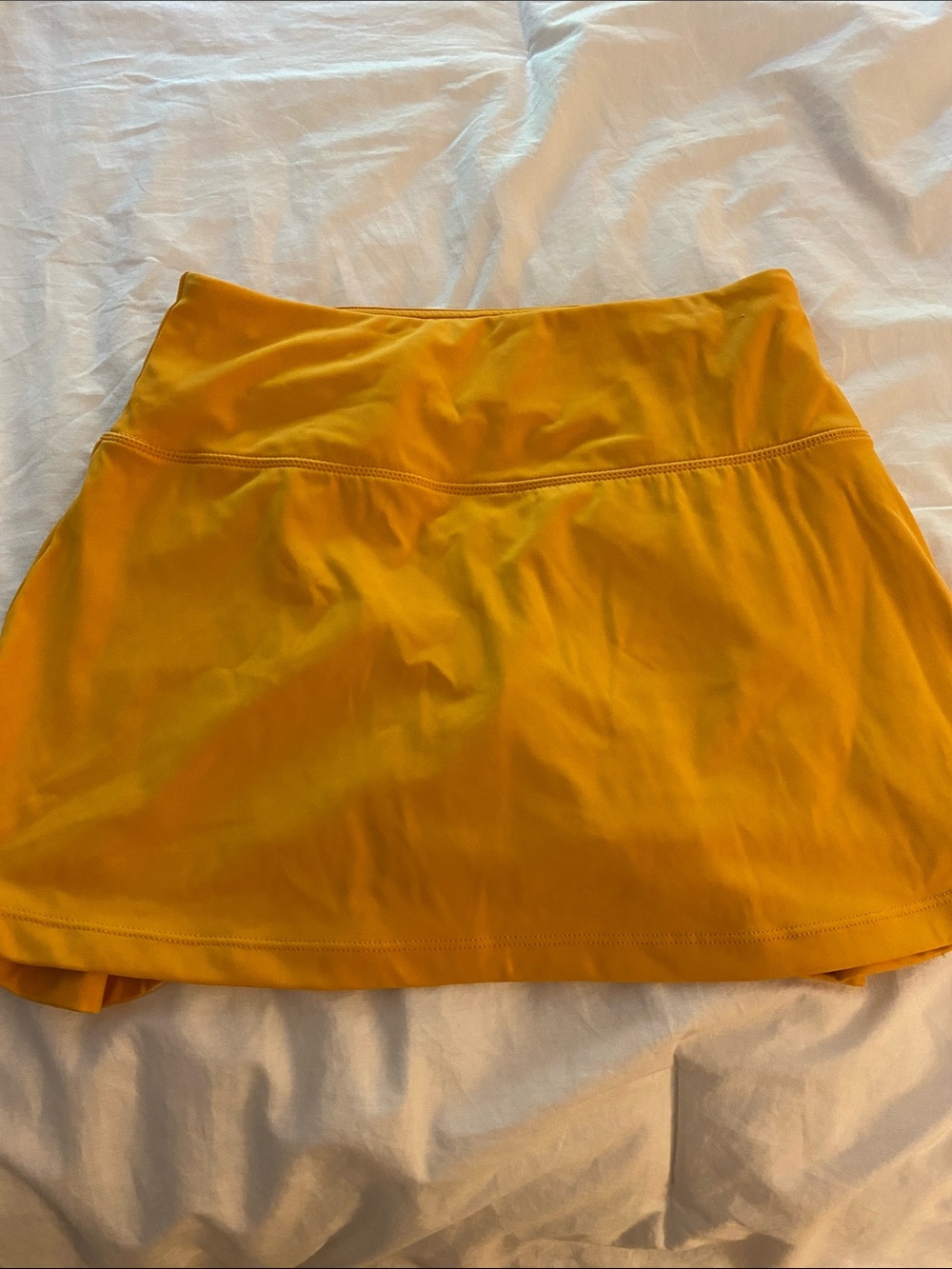 Yellow Athletic Mini Skirt with Wide Waistband